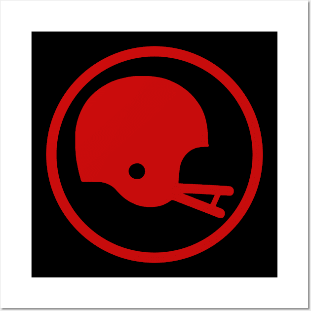 Two-Bar Helmet Minimalist Logo (Red) Wall Art by HelmetAddict